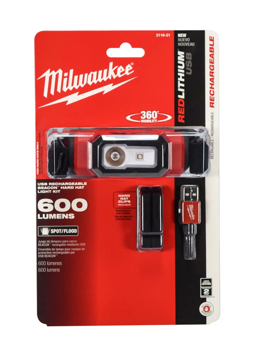 Milwaukee 600 Lumens LED REDLITHIUM USB Low-Profile Hard Hat Headlamp