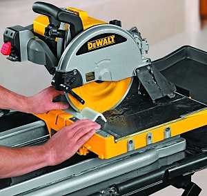 DeWALT D24000 Tile Saw, 120 V, 15 A, 10 in Dia Blade, 25 in Ripping, 18 in Cutting Capacity