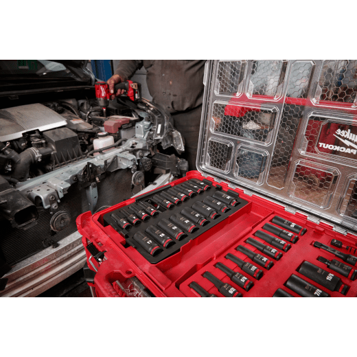 Milwaukee SHOCKWAVE Impact-Duty 3/8 in. Drive Metric and SAE Deep Well Impact PACKOUT Socket Set (36-Piece)