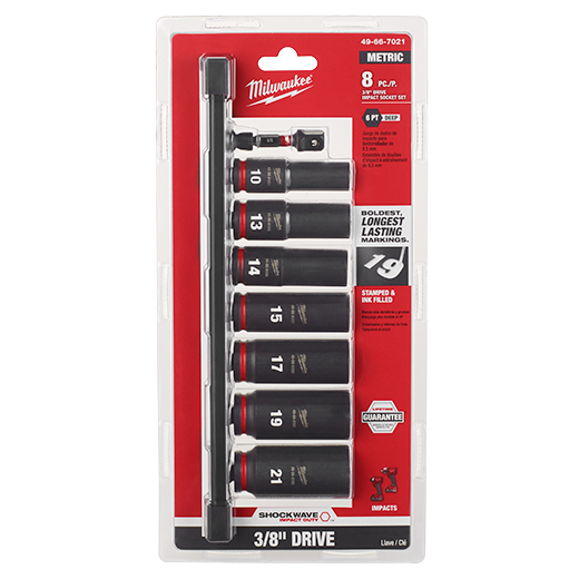 Milwaukee SHOCKWAVE Impact Duty 3/8 in. Metric Deep Impact Rated Socket Set (8-Piece)