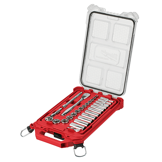 Milwaukee 3/8 in. Drive SAE Ratchet and Socket Mechanics Tool Set with Packout Case (28-Piece)