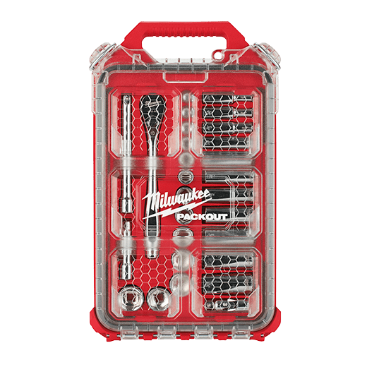 Milwaukee 3/8 in. Drive SAE Ratchet and Socket Mechanics Tool Set with Packout Case (28-Piece)