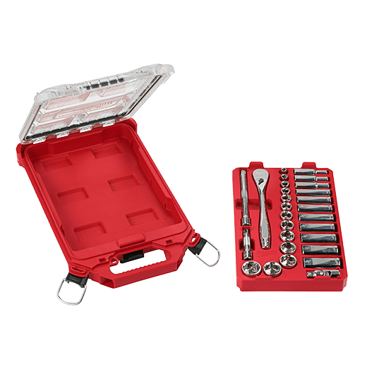 Milwaukee 3/8 in. Drive SAE Ratchet and Socket Mechanics Tool Set with Packout Case (28-Piece)