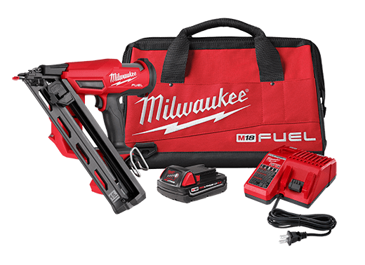 Milwaukee M18 FUEL 18-Volt Lithium-Ion Brushless Cordless Gen II 15-Gauge Angled Finish Nailer Kit with 2.0Ah Battery and Charger