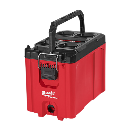 Milwaukee PACKOUT 48-22-8422 Compact Tool Box, 75 lb, Polypropylene, Red, 16.2 in L x 10 in W x 13 in H Outside