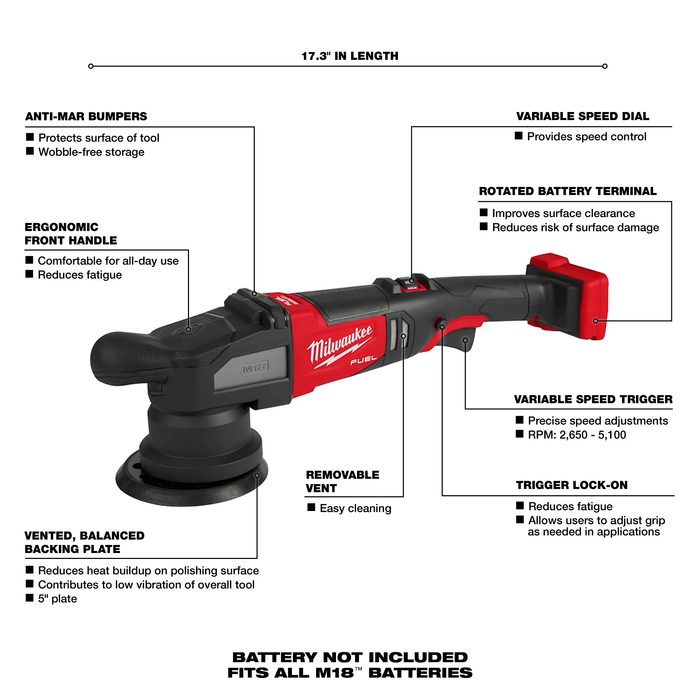 MILWAUKEE M18 FUEL™ 15mm Random Orbital Polisher