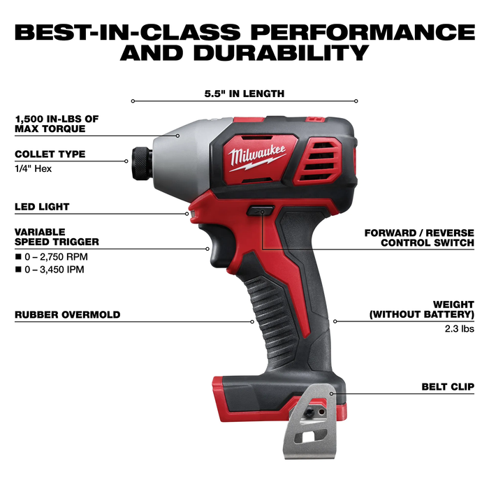 MILWAUKEE M18™ 1/4" Hex Impact Driver (Tool Only)