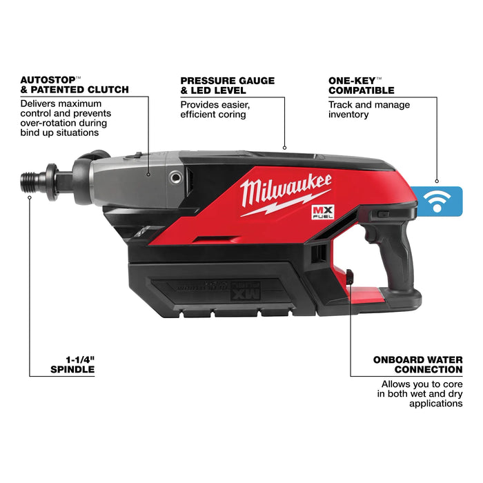 Milwaukee MXF301-2CP Handheld Core Drill Kit, Battery Included
