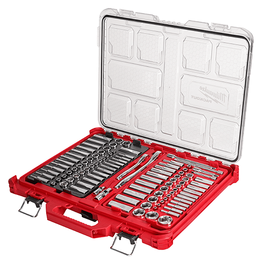 Milwaukee 3/8 in. and 1/4 in. Drive SAE/Metric Ratchet and Socket Mechanics Tool Set with PACKOUT Case (106-Piece)