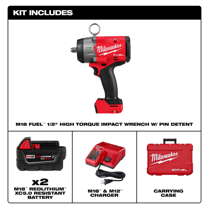 Milwaukee M18 FUEL™ 1/2" High Torque Impact Wrench w/ Pin Detent Kit