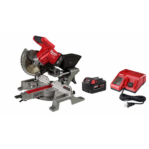 Milwaukee M18 FUEL 18V Lithium-Ion Brushless Cordless 7-1/4 in. Dual Bevel Sliding Compound Miter Saw Kit w/One 5.0Ah Battery