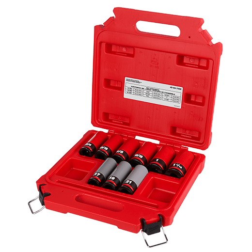 Milwaukee SHOCKWAVE Impact-Duty 1/2 in. Drive Deep SAE & Metric Lug Nut Impact Socket Set (9-Piece)