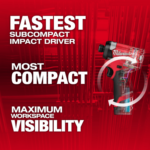 Milwaukee M12 FUEL 12V Lithium-Ion Brushless Cordless 1/4 in. Hex Impact Driver Kit w/Two 2.0Ah Batteries, Charger&Soft Case